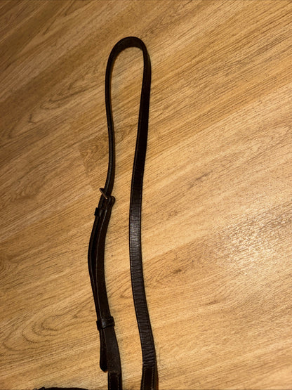 Plain Raised Leather Cob Size Noseband Brown | Second Hand Horse Tack #134