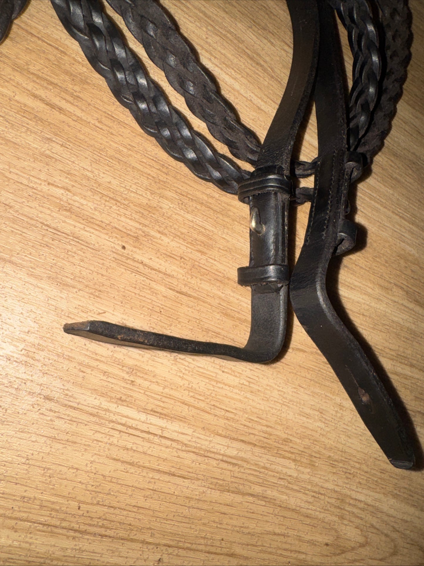 English Leather Black 58” Plaited Reins / Showing Show #341