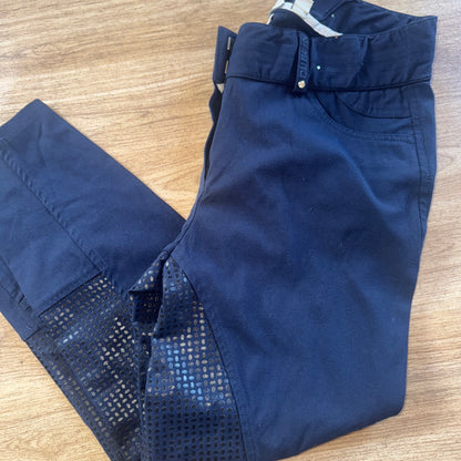 Dublin Navy Silicone Seat Breeches - Age 14 Years