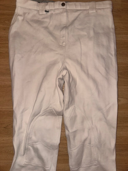 Gallop White Competition Jodphurs 32” R | Horse Riding Show Jumping Gear