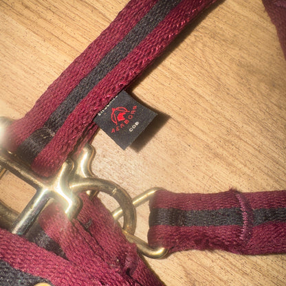 Aerborn Burgandy / Black Size Cob Headcollar - Soft Web #22