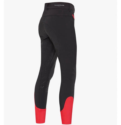 Premier Equine Diablo Kids Riding Breeches – Black / Red (13–14 Years)