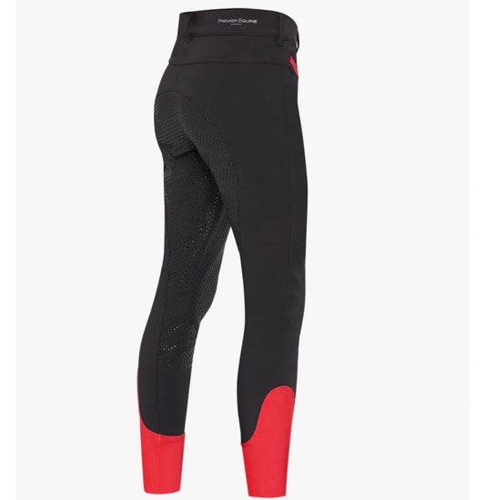 Premier Equine Diablo Kids Riding Breeches – Black / Red (13–14 Years)