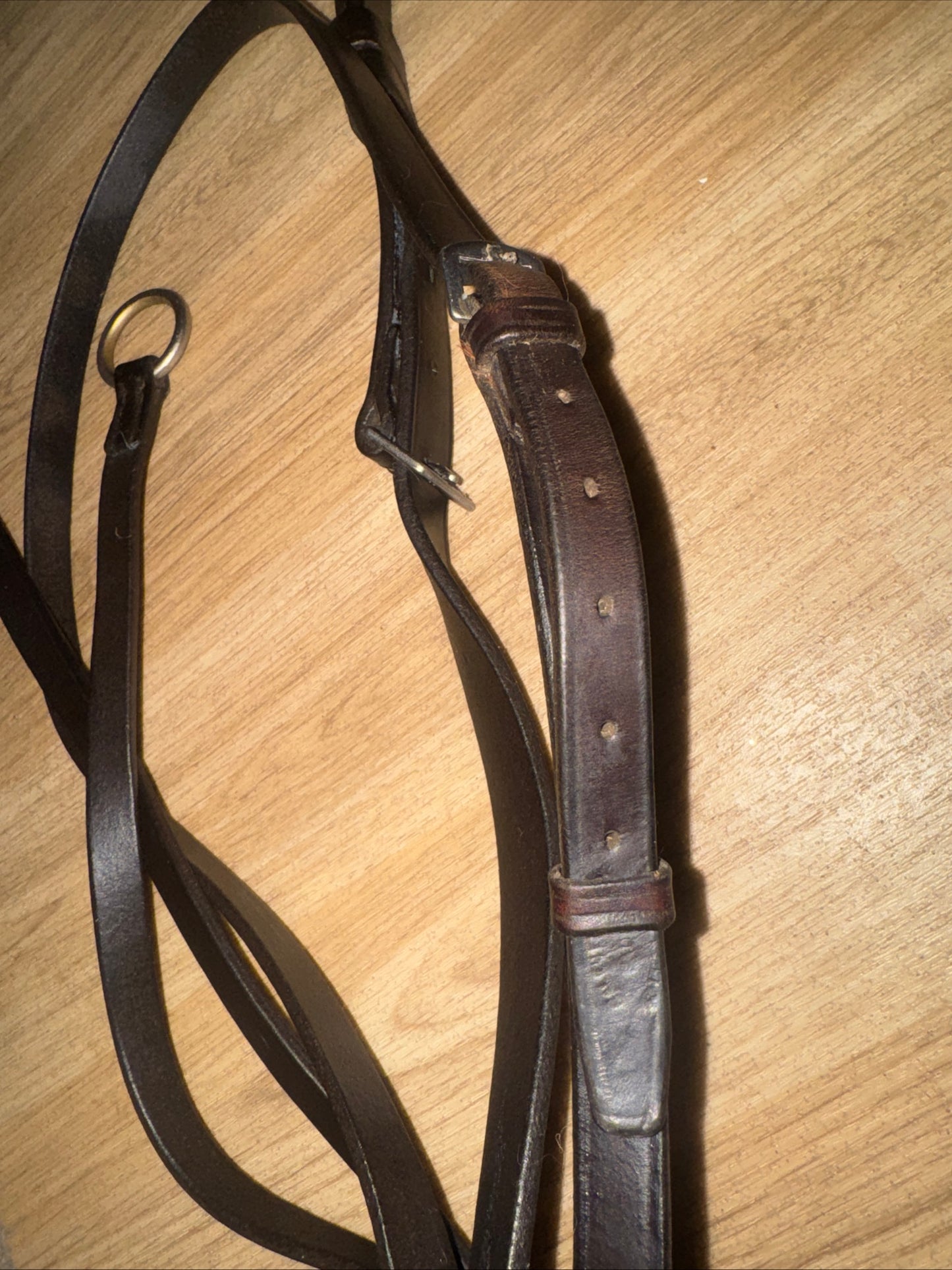 English Leather Havana Size Full Running Martingale Second Hand Horse Tack #23