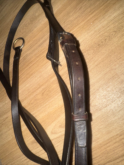 English Leather Havana Size Full Running Martingale Second Hand Horse Tack #23