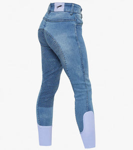 Premier Equine Rocket Girls Denim Riding Breeches 9/10 Yrs