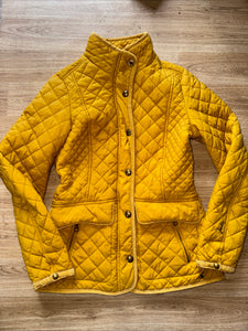 Joules Size 10 Mustard Quilted Jacket - Fox Head Button