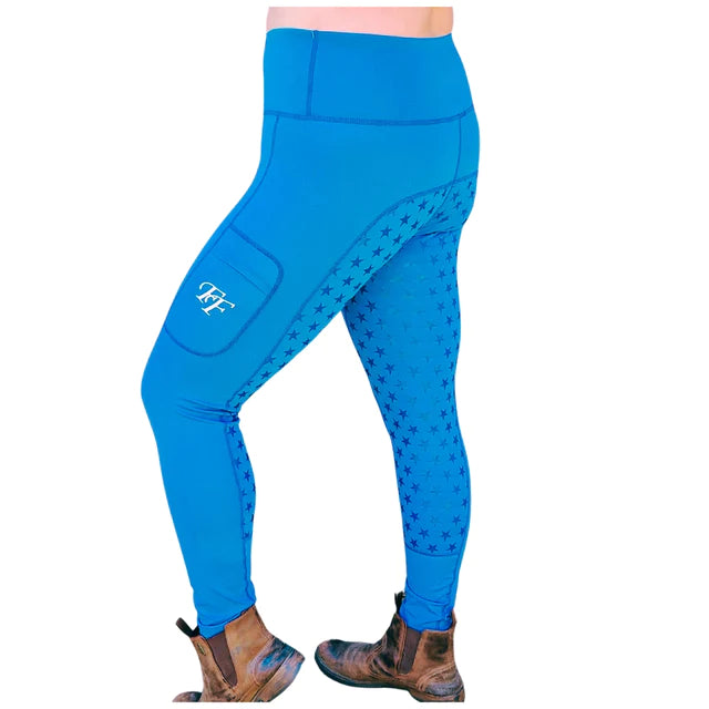 Funky Fit Performance Pull On Tights - Sea Blue