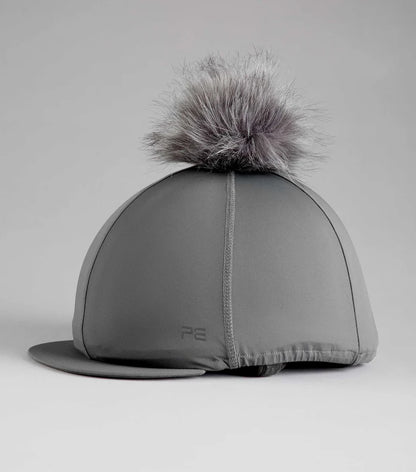 Premier Equine Jersey Hat Silk with Faux Fur Pom Pom .