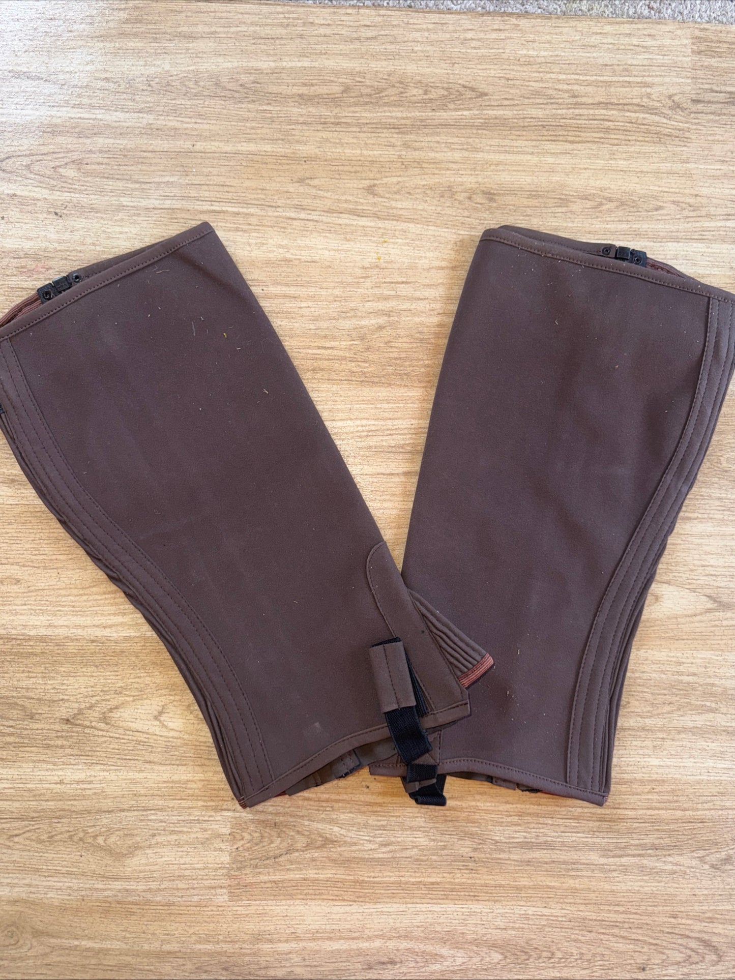 New Brown Suede Effect Half Chaps XL More XXL | Horse Riding Gear
