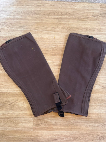 New Brown Suede Effect Half Chaps XL More XXL | Horse Riding Gear