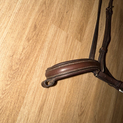 Full Size Havana Brown English Leather Noseband | Second Hand Tack Bridle #755