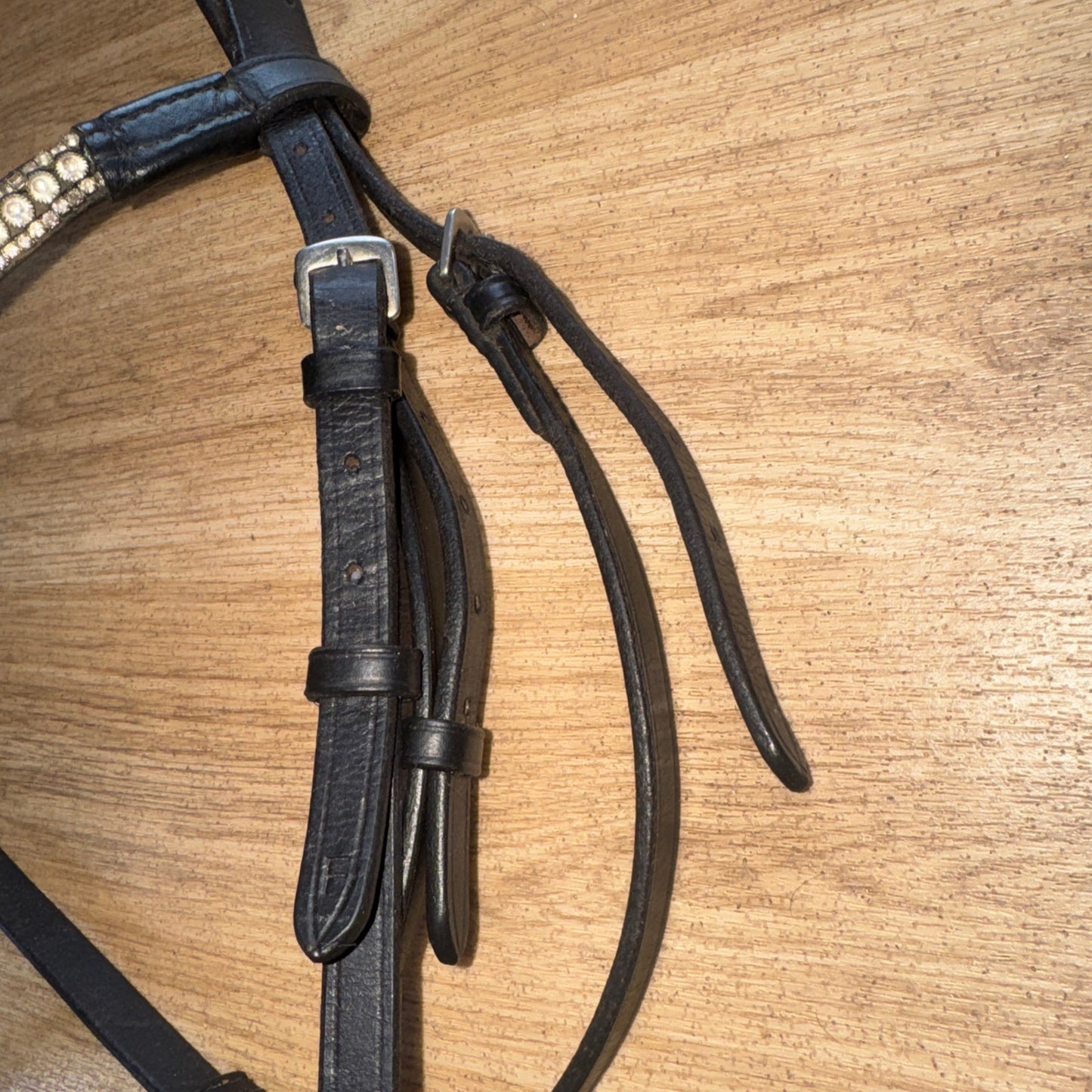 Black Patent Flash Bridle with Diamante Browband – Full #81