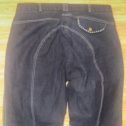 Rhinegold Bling Diamanté Black 30” Breeches