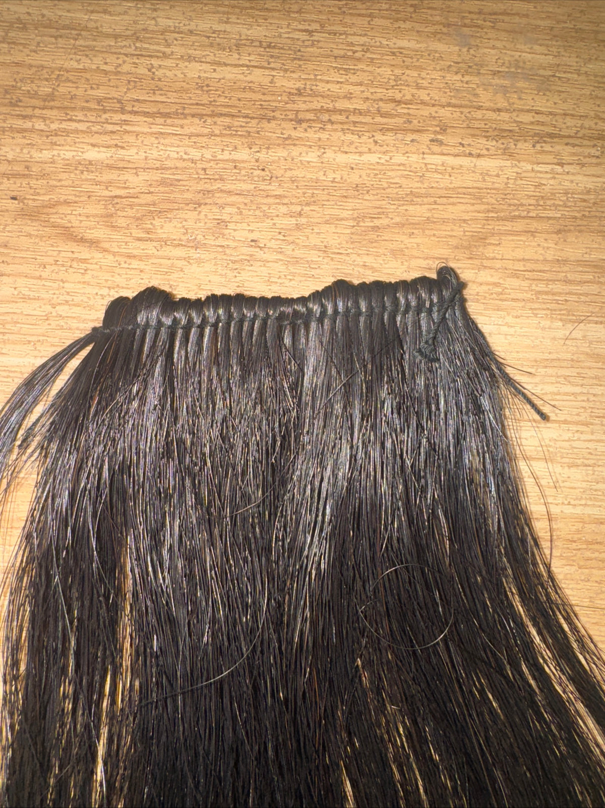 Sew In Black Mane Extension - Cover Bald Patches On The Mane - Horse Pony