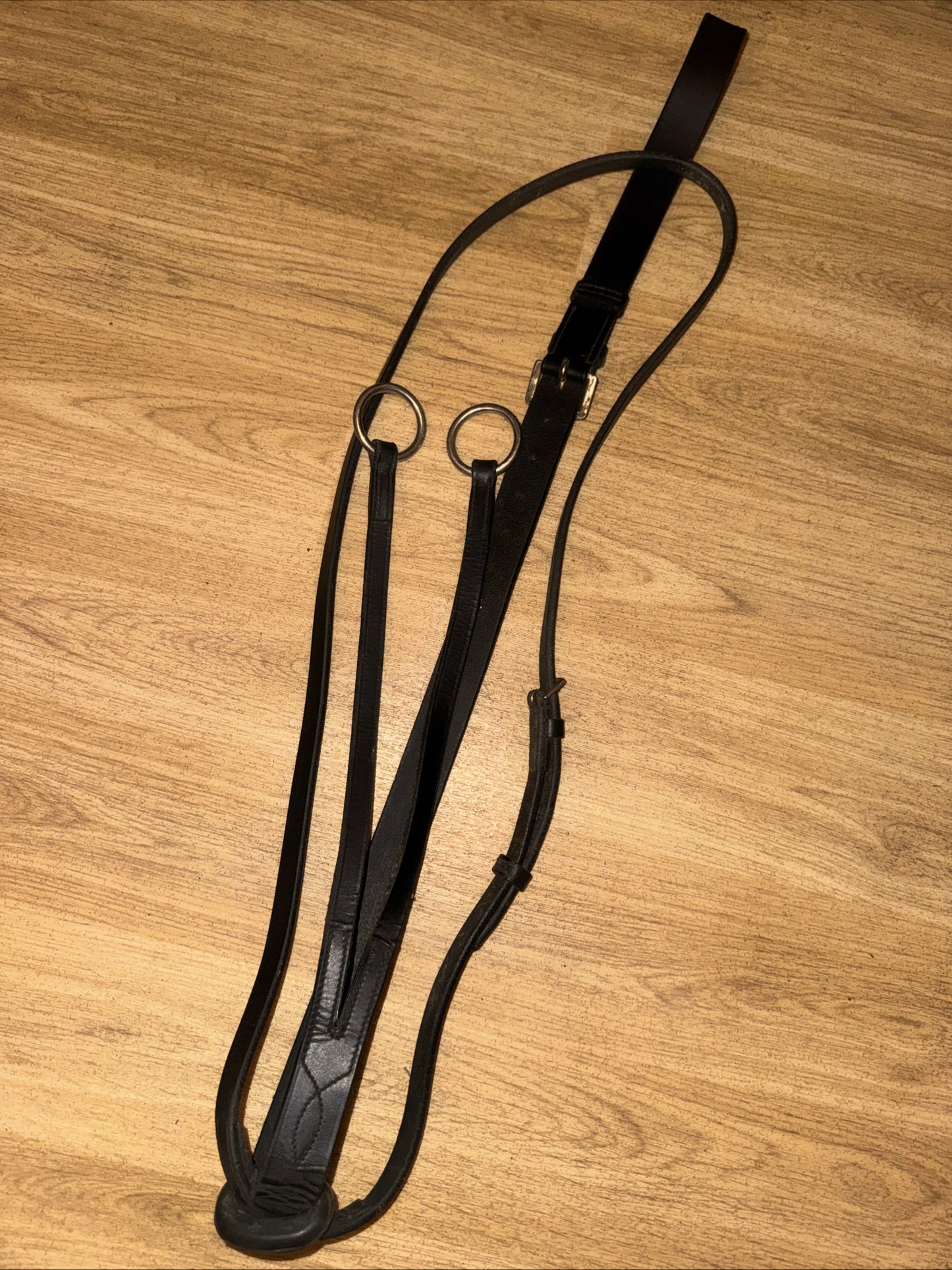 Black Leather Running Martingale – Cob Size – English Horse Tack #99