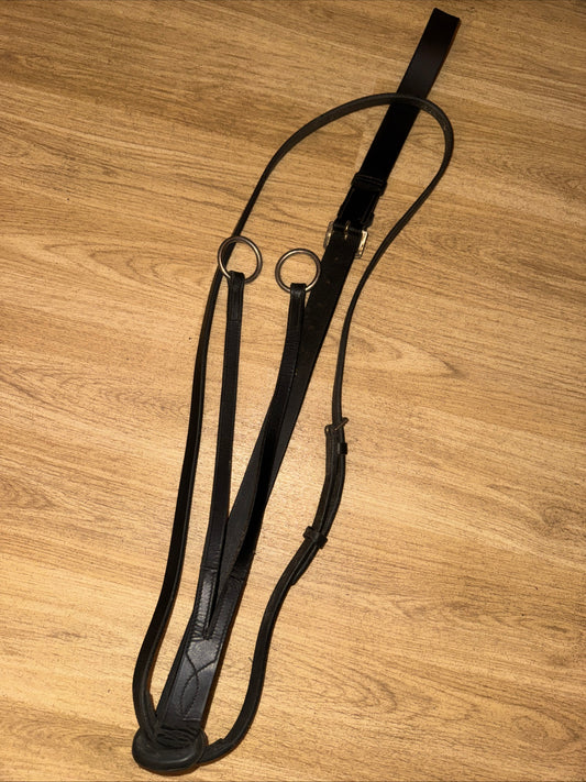 Black Leather Running Martingale – Cob Size – English Horse Tack #99