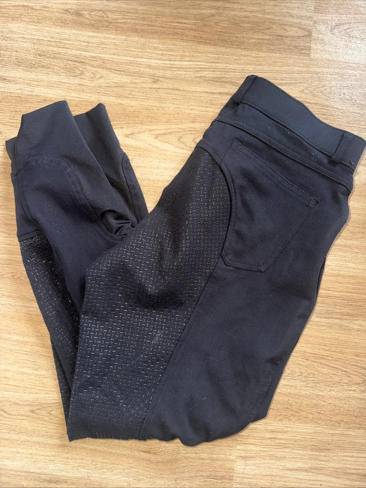 Hkm Stretchy Black Breeches | Ladies 30” | Full Silicone Grip Seat