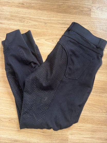 Hkm Stretchy Black Breeches | Ladies 30” | Full Silicone Grip Seat