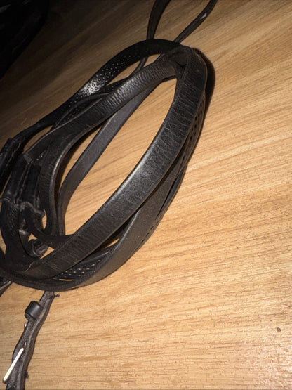 Black Bio Grip Reins | English Leather | XXF 64”  #343