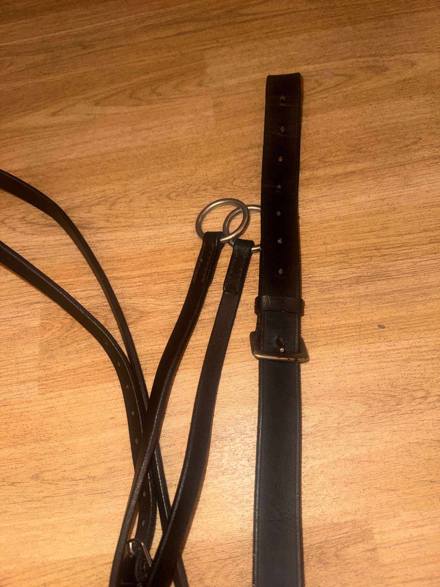 Black Leather Running Martingale – Pony Size #1