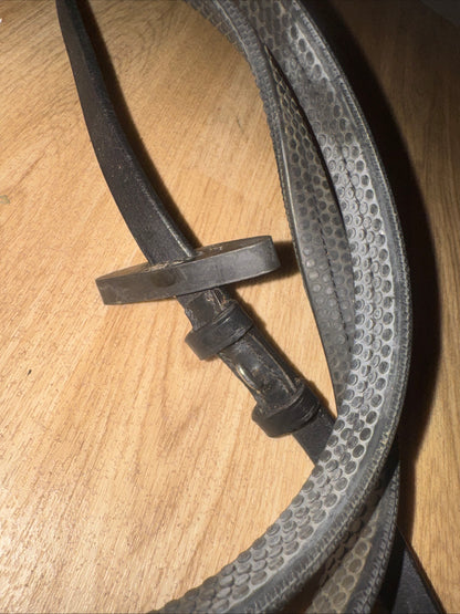 Ascot Black English Leather Rubber Reins Size Full #667 Second Hand Horse Tack