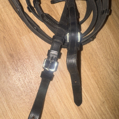 Kieffer Continental Webbing Black Reins Full Size 54” | Second Hand Tack #777