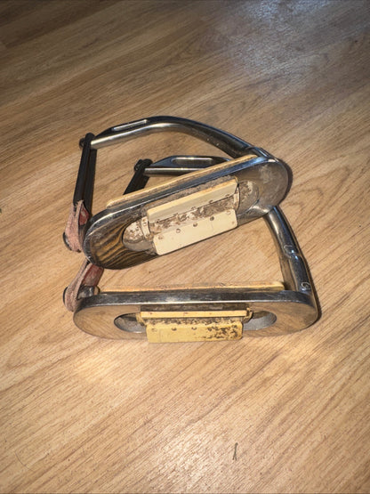 4.5” Safety Peacock Stirrups | Second Hand Horse Pony Tack Saddle #45