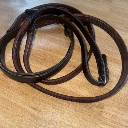 Brown Soft Flexible Rubber Reins Size Cob Second Hand Tack Horse #2