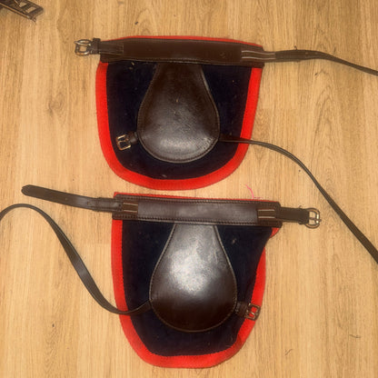 Pony Size Leather & Felt Knee Boots | Traditional Second Hand Horse Pony Tack
