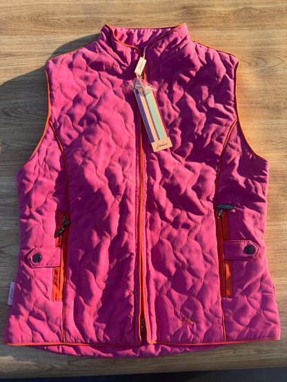 Joules Pink Brand New Ladies Size 10 Gilet Waist Jacket Quilted