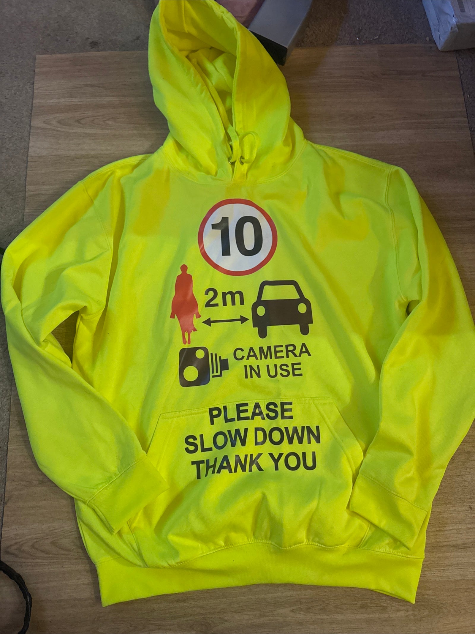 Hi Viz Slow Down For Horses Hoodie - Unisex Large NEW