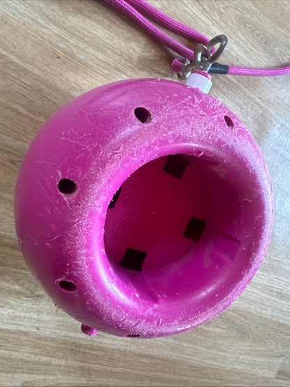 Hot Pink Likit Ball Holder Stable Treat Horse Ball Pony Play