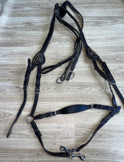 Acavallo 5 Point Brown Leather Full Size Breastplate #4