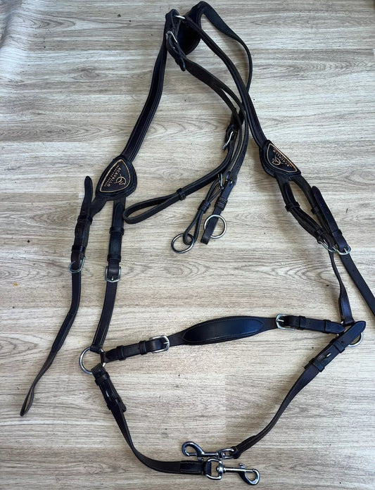 Acavallo 5 Point Brown Leather Full Size Breastplate #4
