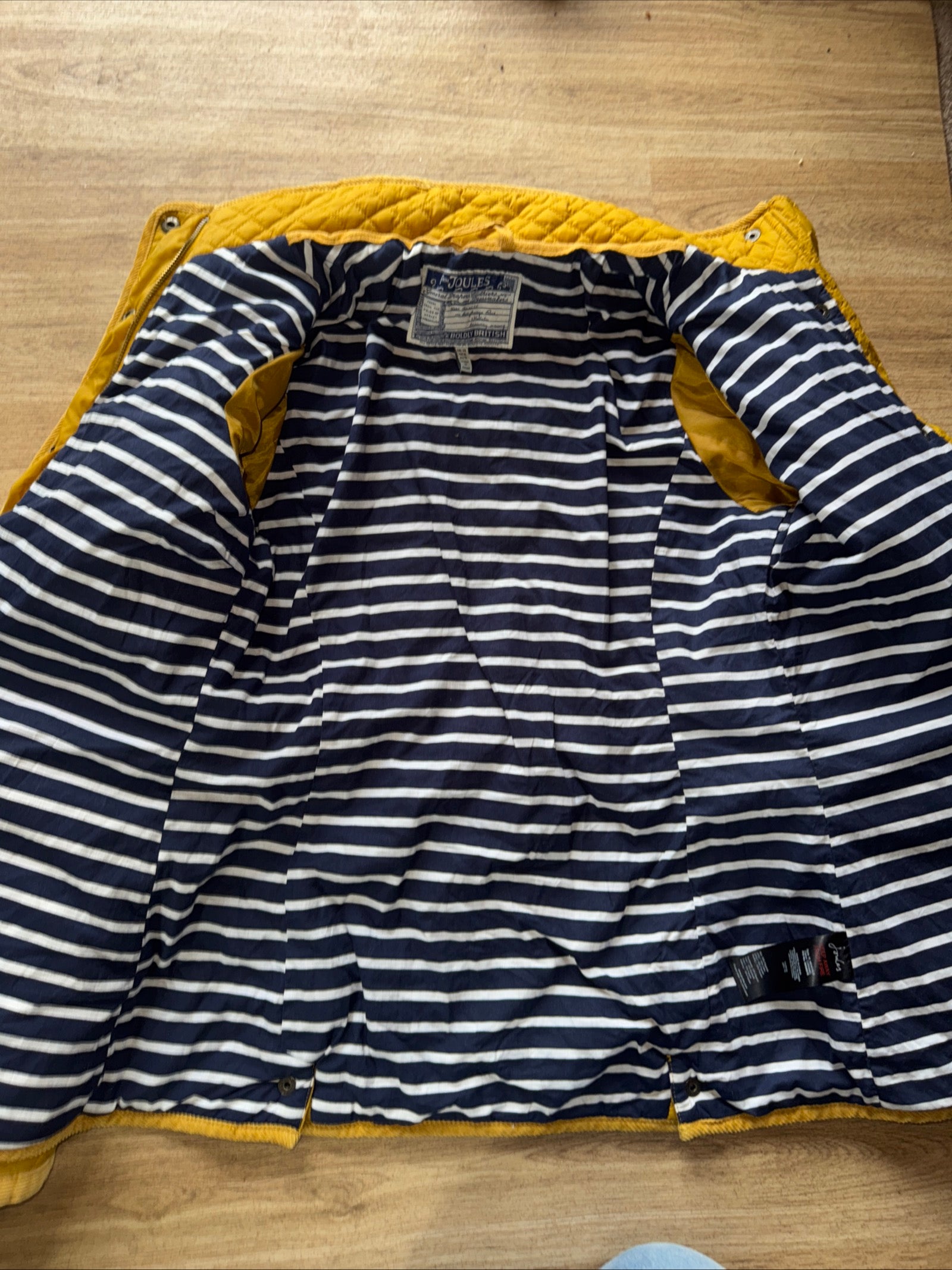 Joules Size 10 Mustard Quilted Jacket - Fox Head Button
