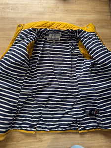 Joules Size 10 Mustard Quilted Jacket - Fox Head Button