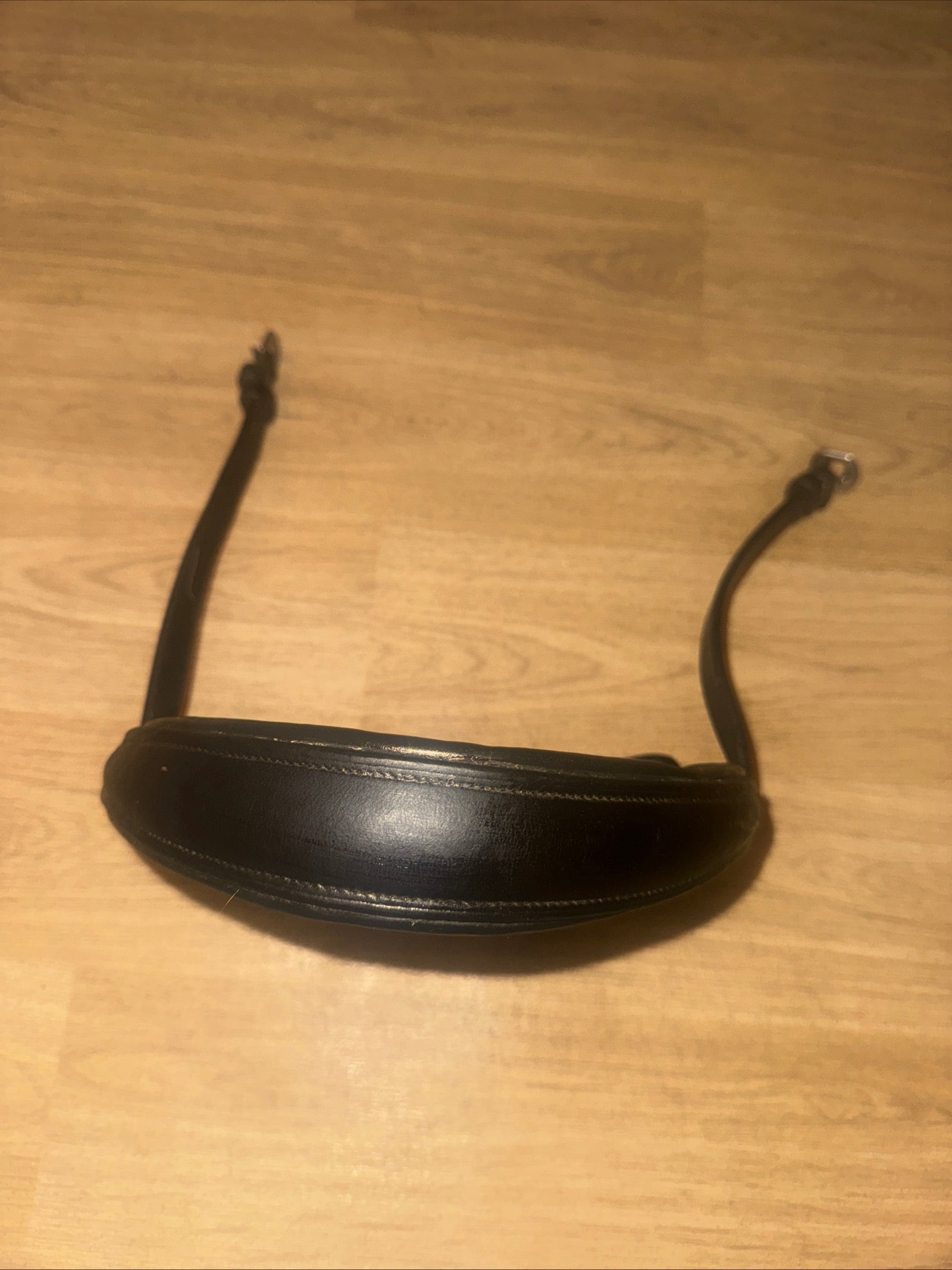 Black Wide Padded Cavason Noseband - MONOCROWN - Double Buckle FULL #5000
