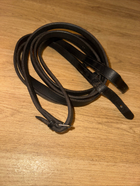 Plain Black Leather Full Size Reins #2222