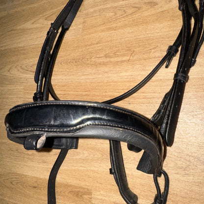 Black Patent Trim Flash Bridle – Full Size (Missing Flash Strap)