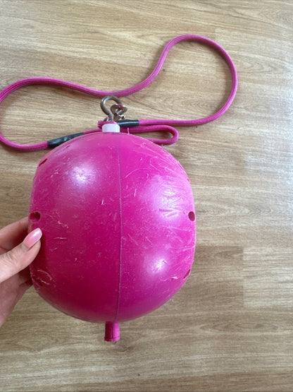 Hot Pink Likit Ball Holder Stable Treat Horse Ball Pony Play