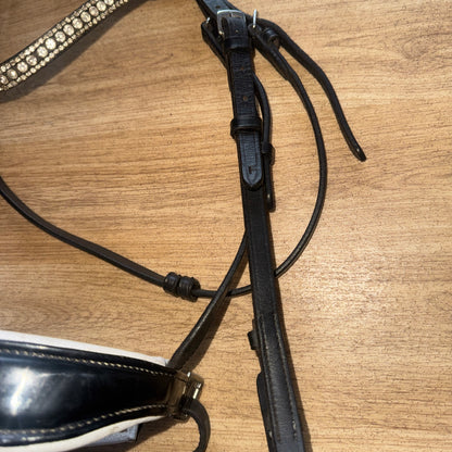 Black Patent Flash Bridle with Diamante Browband – Full #81