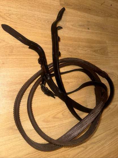 Full Size Brown Rubber Reins #689 Second Hand Horse Tack