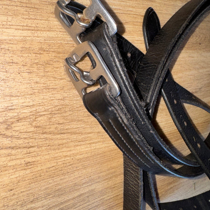 Black Leather 56” Stirrup Leathers #68 | Second Hand Tack