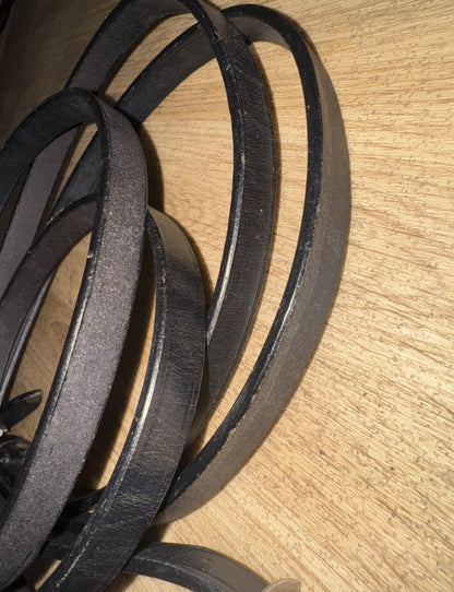 English Black Leather Show 54” Reins - FULL #61
