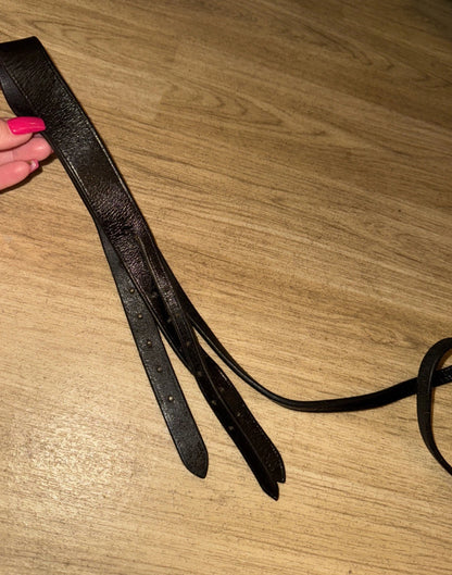 Black Pony Leather Headpiece #773