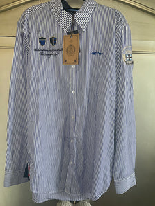 Hv Polo Navy Pinstripe Men’s Large Shirt Rrp £109