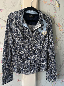 Hv Polo Blue Paisley Print Shirt - Medium