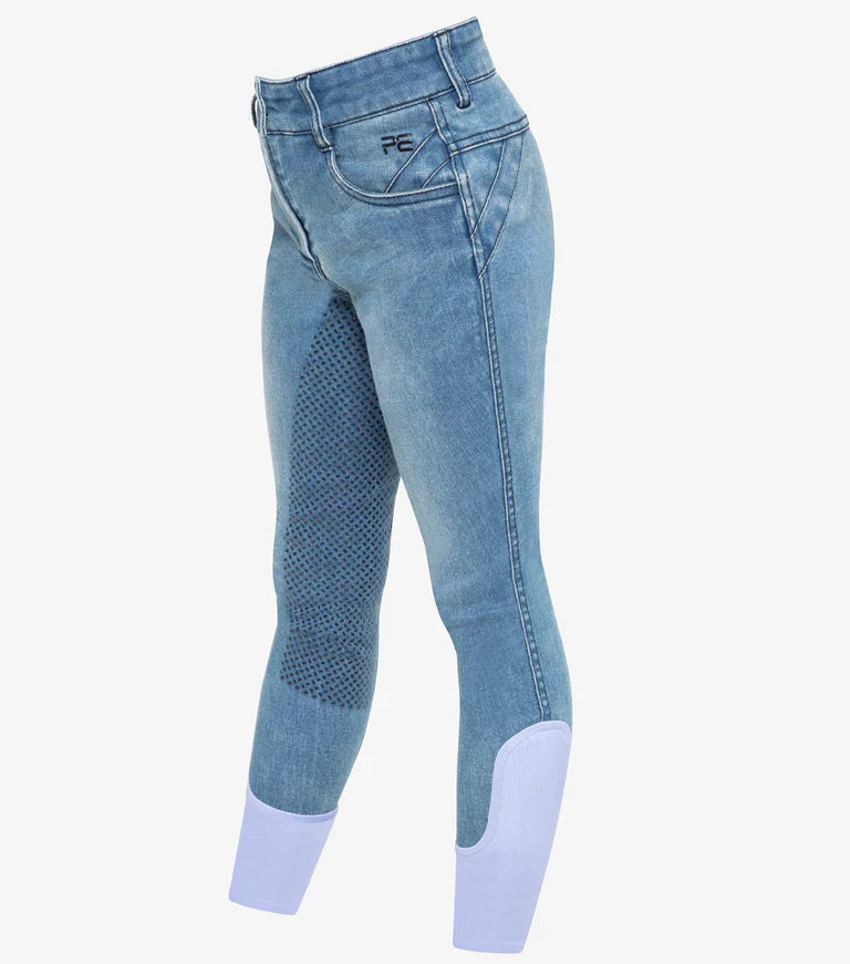 Premier Equine Rocket Girls Denim Riding Breeches 9/10 Yrs