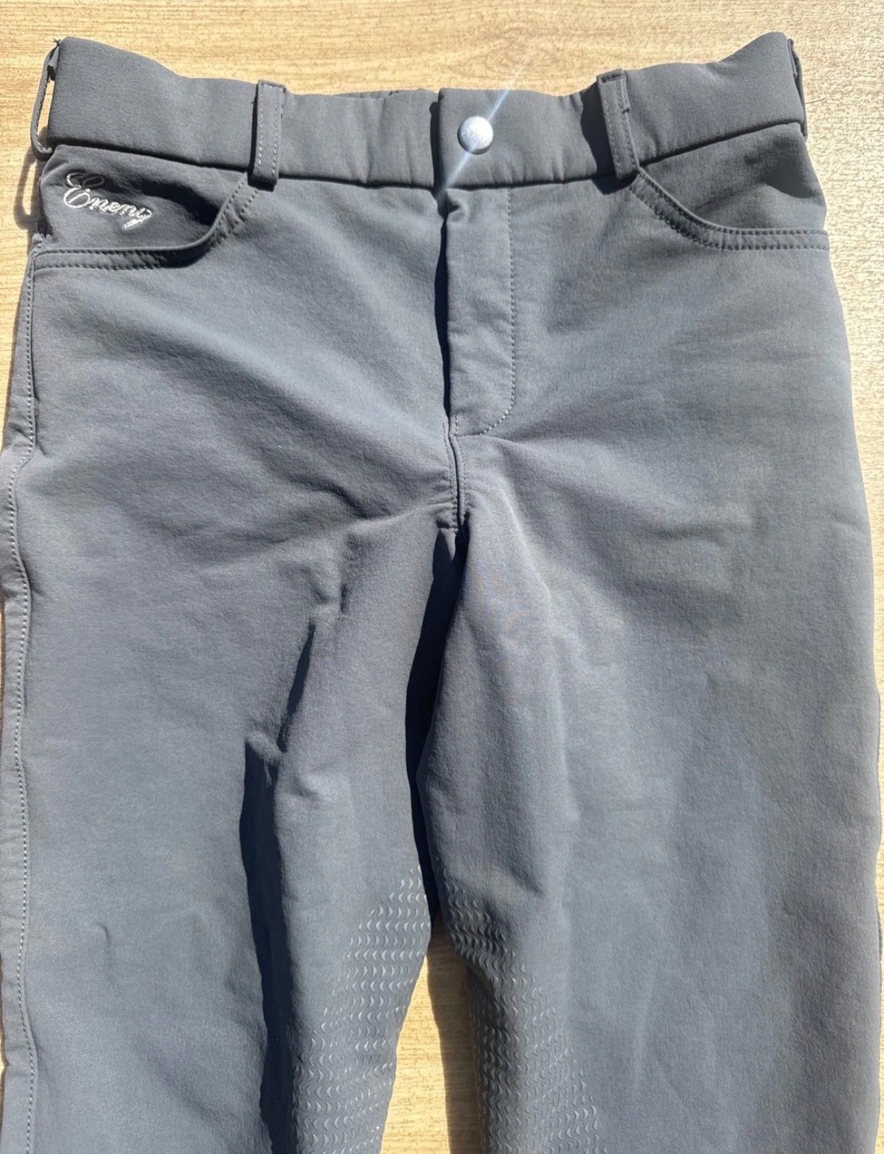 Eneng Grey Shell Stretchy Breeches 26” 28”  Ladies | Second Hand HorseRider Wear